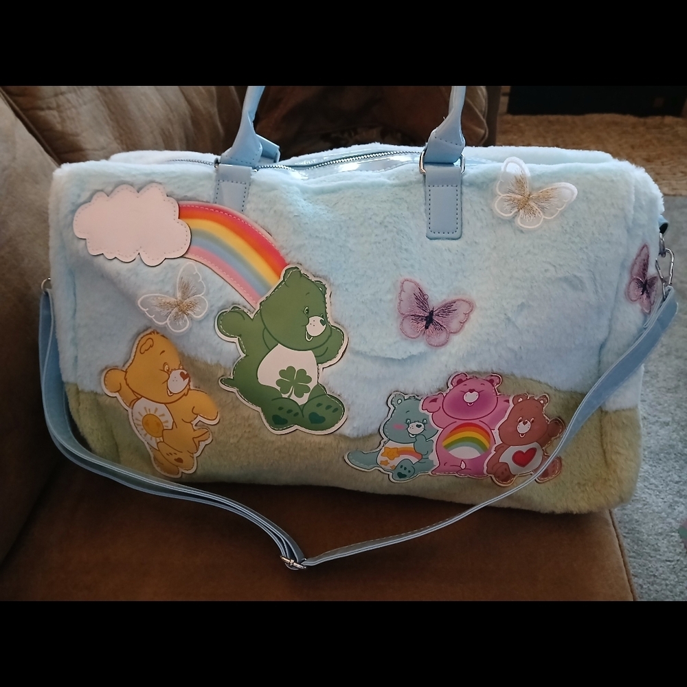 Colorful Care Bears Plush Tote Bag